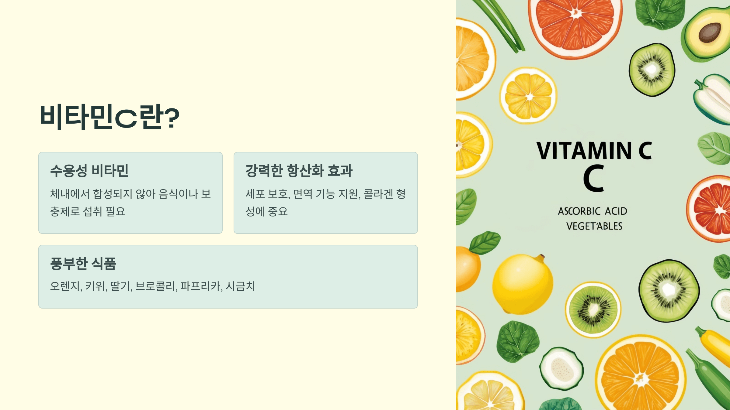 비타민C와 관련된 사진입니다.