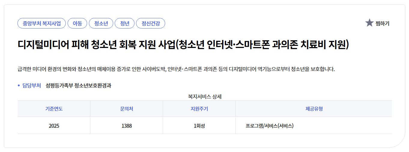 디지털미디어 피해청소년 회복지원 받는방법