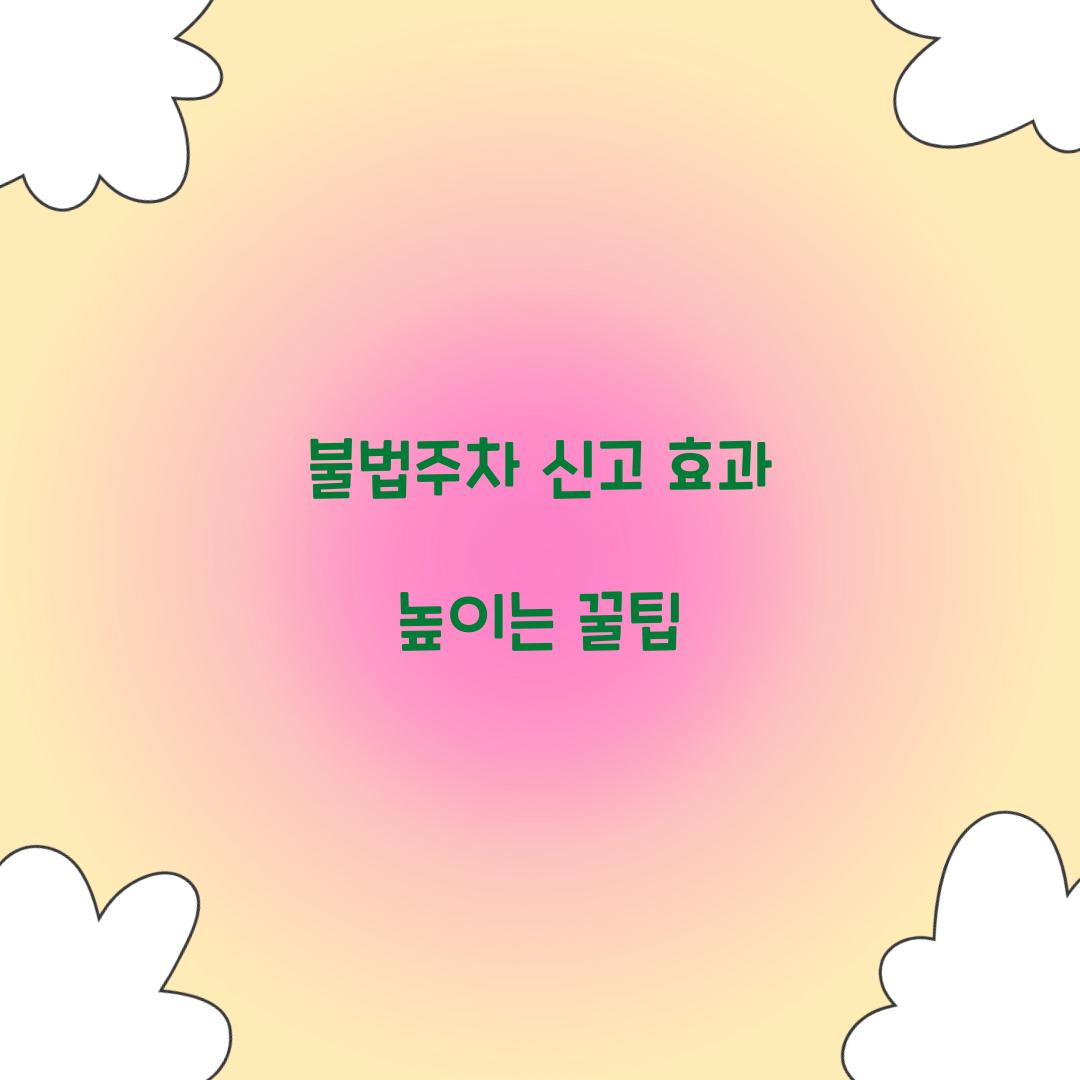불법주차 신고 효과 높이는 꿀팁
