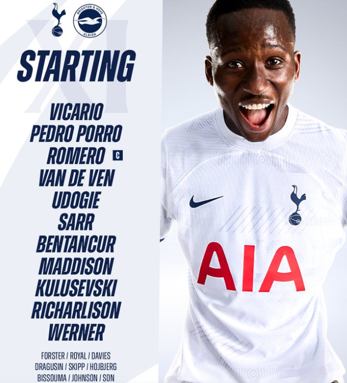 토트넘 브라인튼 선발라인업