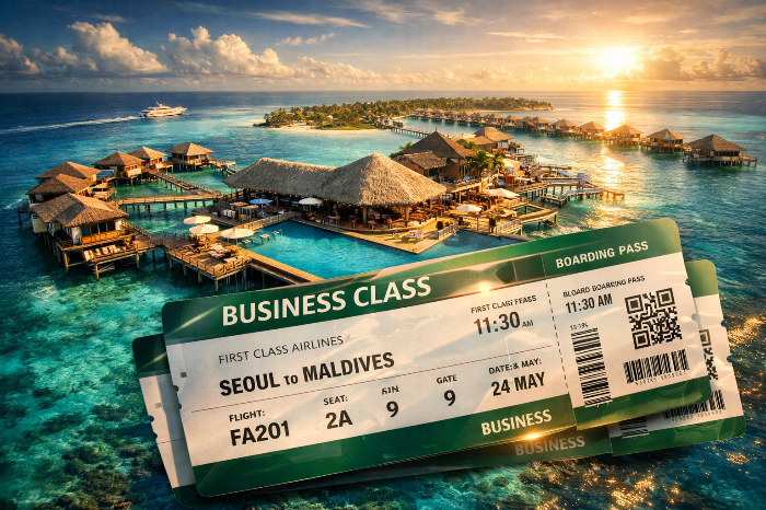 스드메에서 아낀 예산을 올인한 하이엔드 몰디브 리조트 전경.