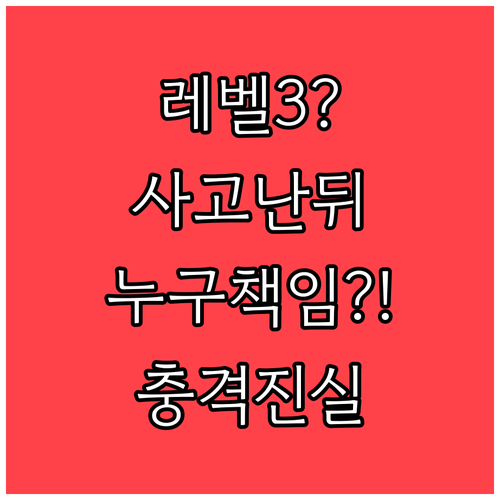 레벨별 자율주행 택시 사고 책임 주체..