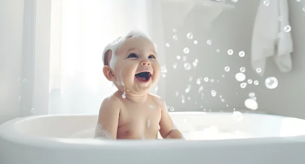 목욕하는 아이 이미지