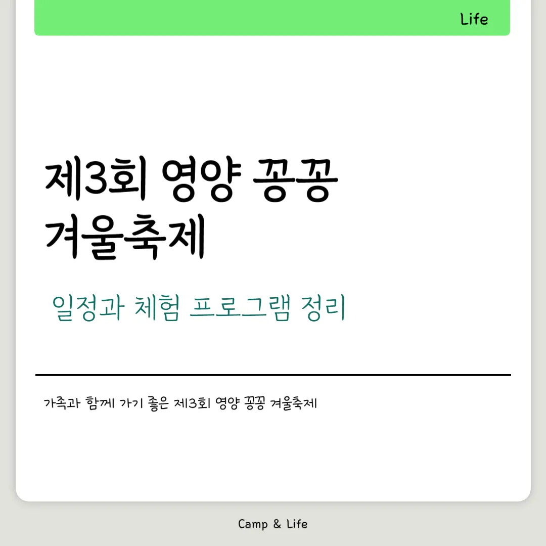 제3회 영양 꽁꽁 겨울축제