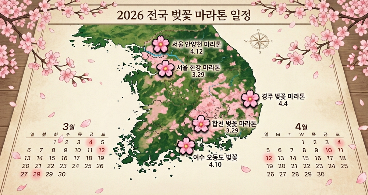 2026 전국 벚꽃 마라톤 일정