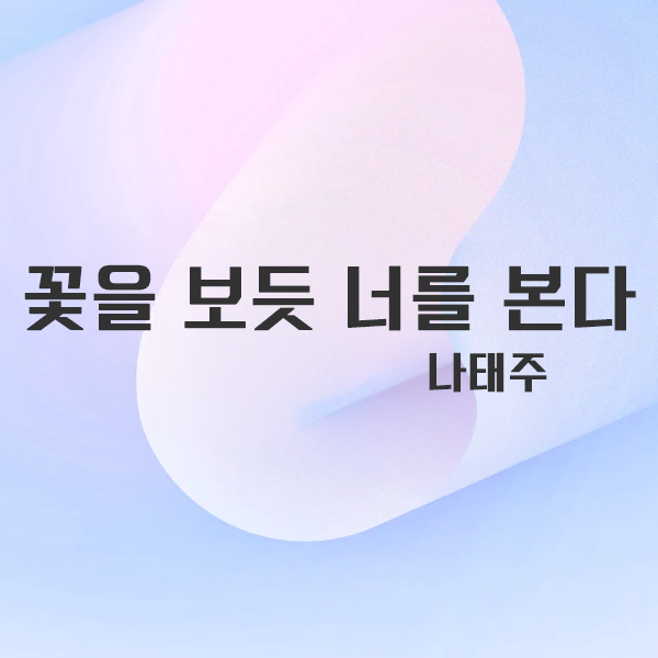 꽃을 보듯 너를 본다