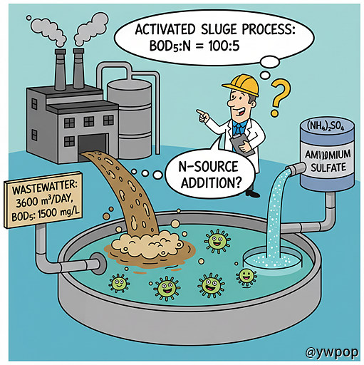 BOD5 활성슬러지법 황산암모늄 첨가량