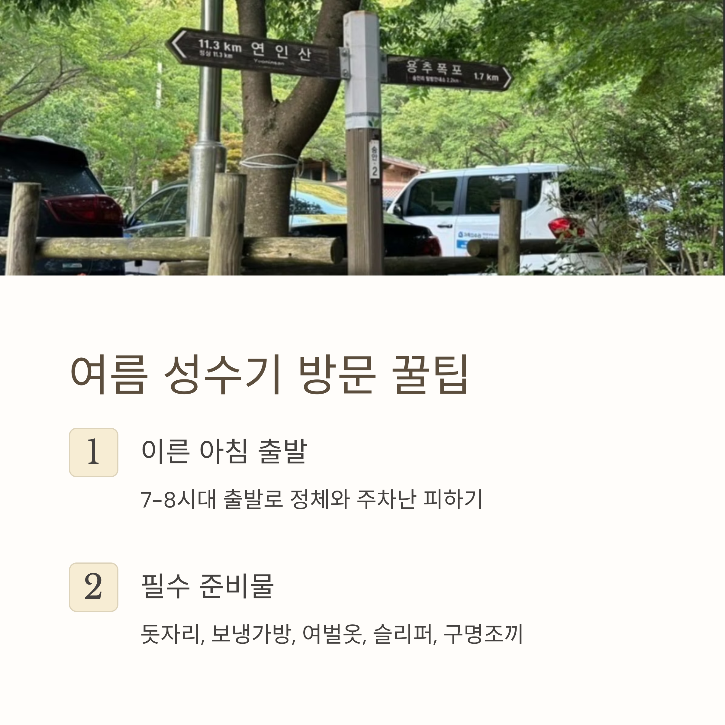 여름 성수기 방문 꿀팁