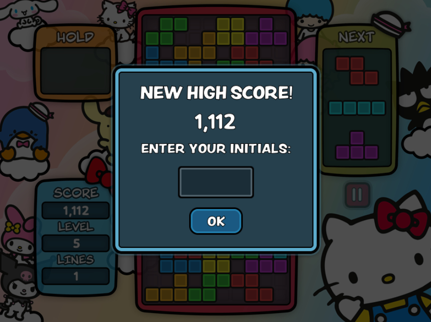 테트리스산리오버전점수