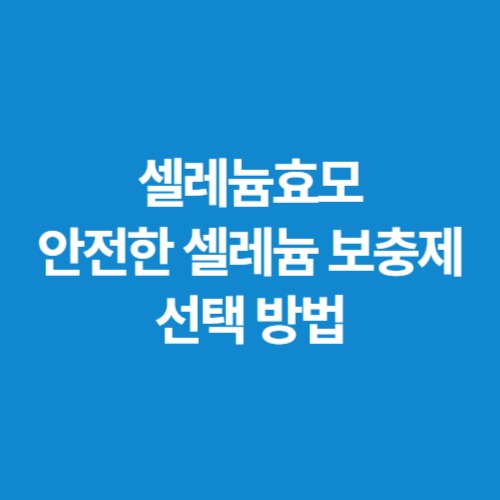 셀레늄효모-안전한-셀레늄-보충제-선택-방법