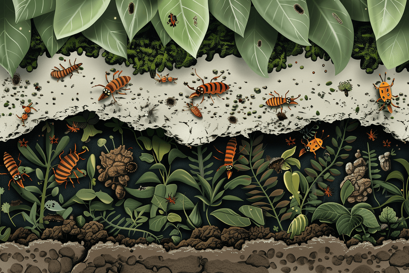 땅속의-곤충들의-생태계를-그린-그림