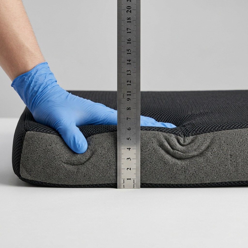 차량용 시트쿠션 고르는법 두께 복원력 확인