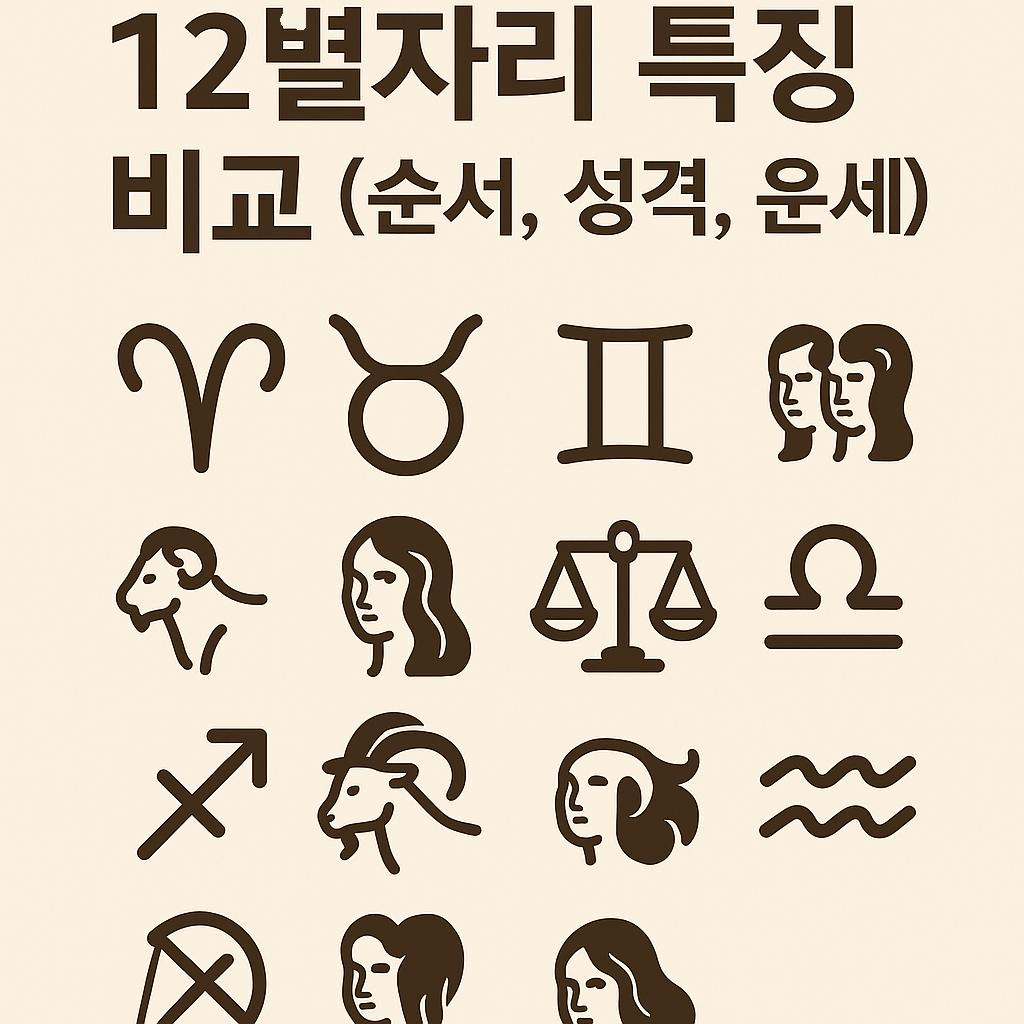 12별자리 특징 비교 이미지