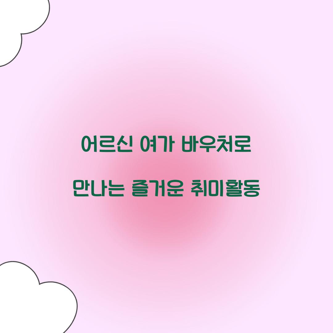 어르신 여가 바우처