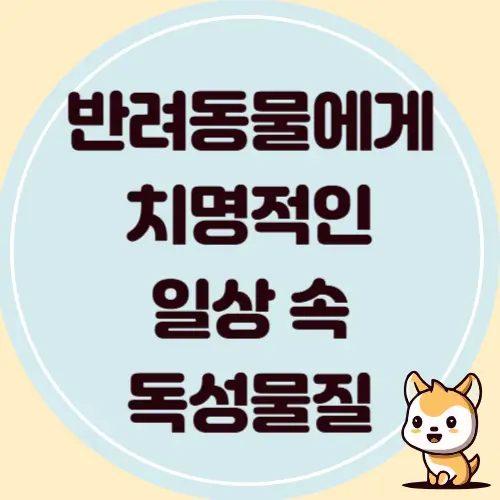 반려동물에게 치명적인 일상 속 독성물질