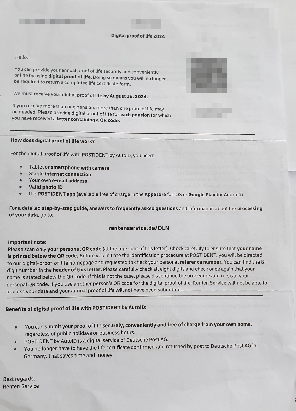 Digital proof of life