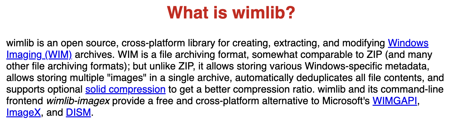wimlib 설명