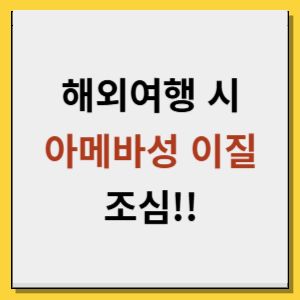 아메바성 이질 해외여행