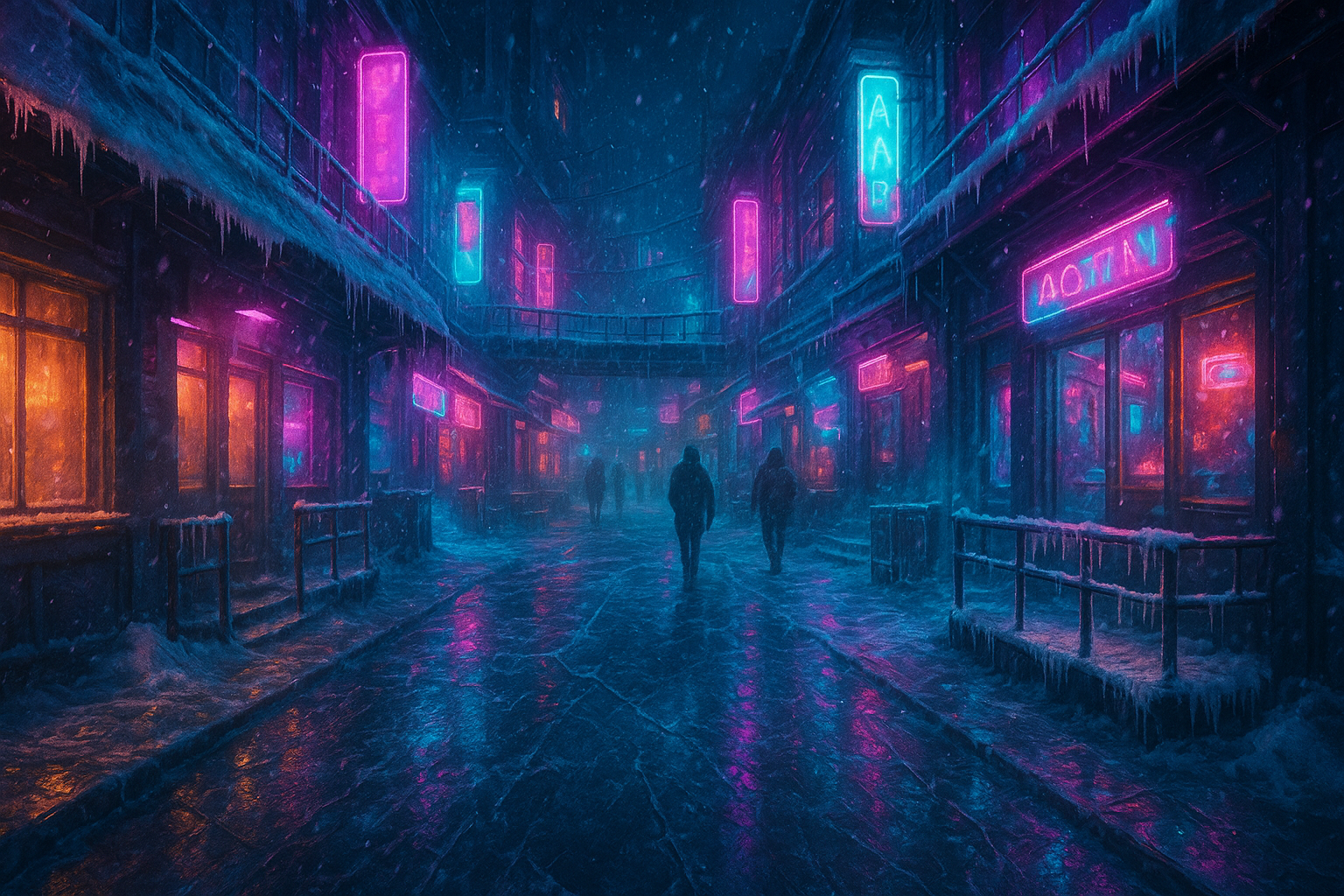 컨트락시아 설빙 네온 거리 컨셉 아트