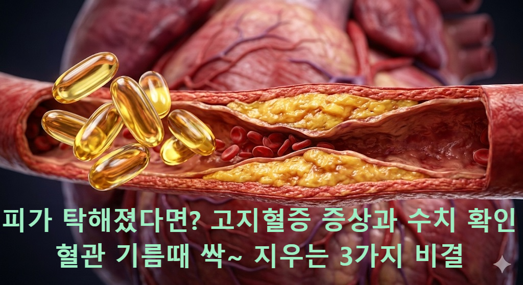 혈관 내 콜레스테롤 축적과 이를 개선하기 위한 건강 관리 이미지