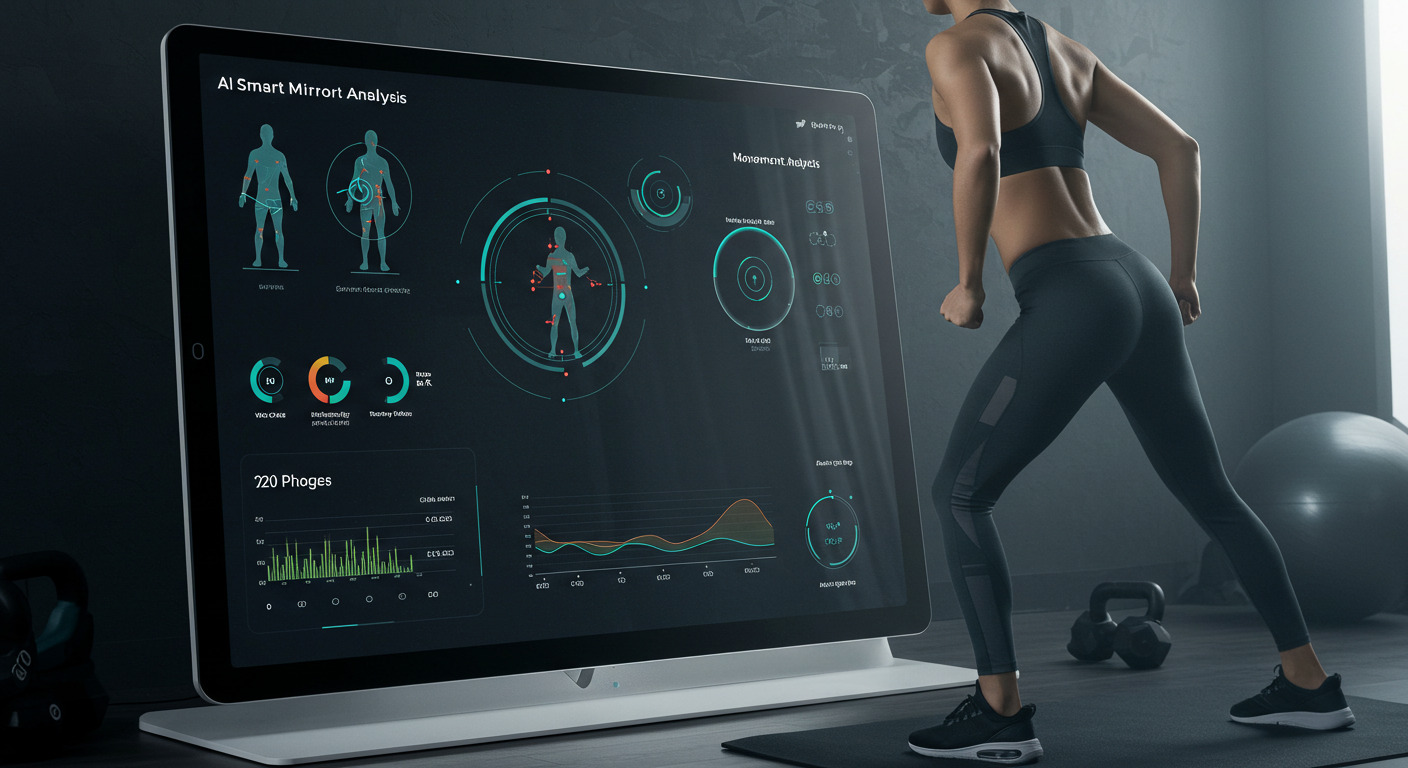 AI 스마트 미러로 운동분석 하는 이미지