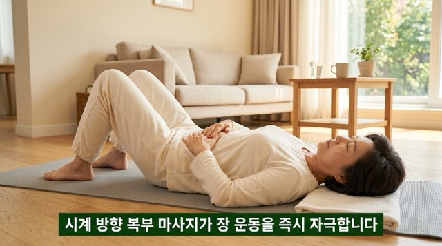 변비약 없이 해결 미온수 건자두 키위 복부마사지 상세 방법