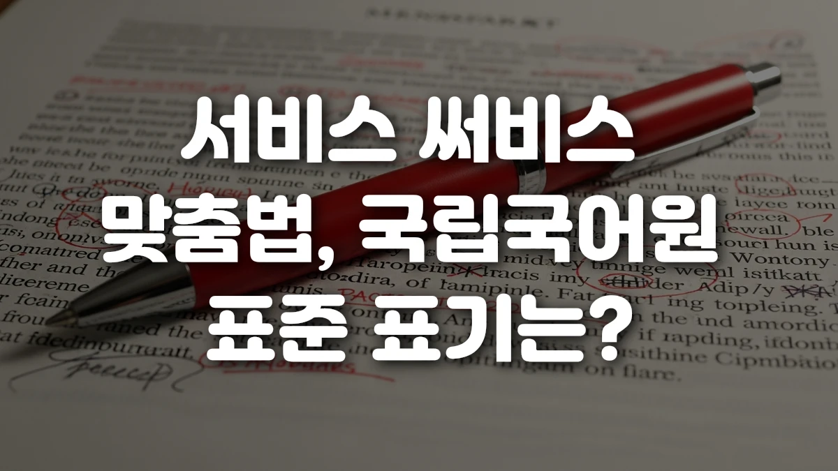 서비스 써비스 맞춤법 국립국어원 표준 표기는