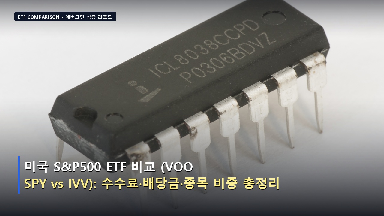 미국 S&P500 ETF 비교 (VOO vs SPY vs IVV): 수수료·배당금·종목 비중 총정리