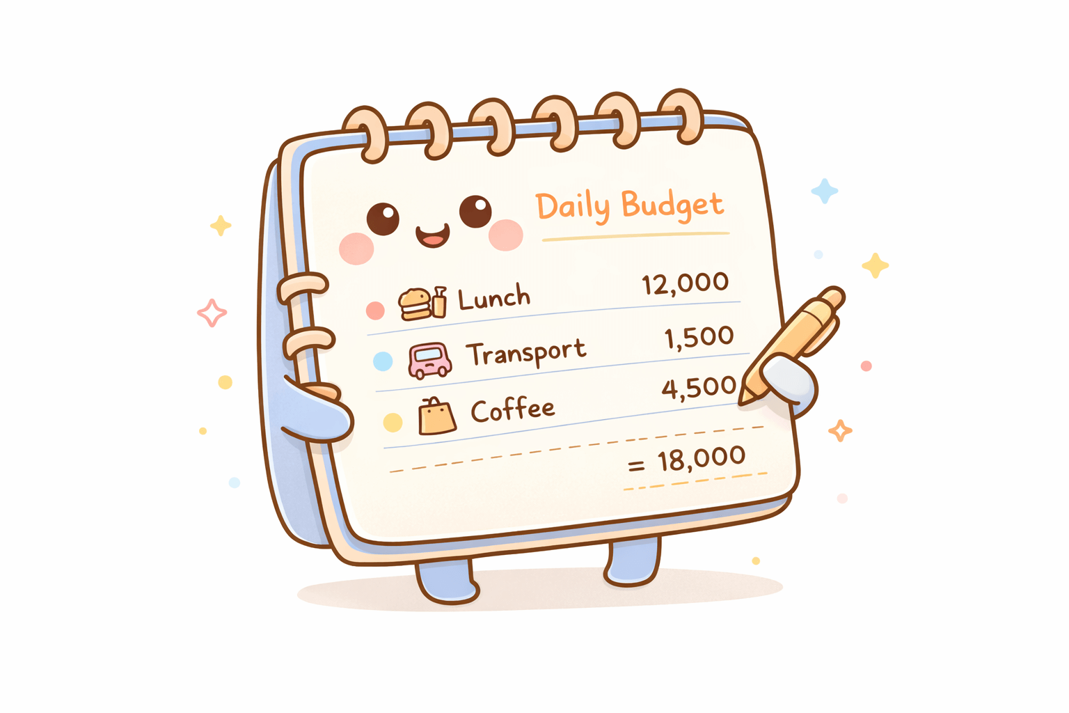 생활비 지출을 정리하는 가계부 기록