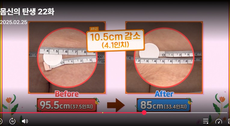 4주만에 허리 4.1인치 감소