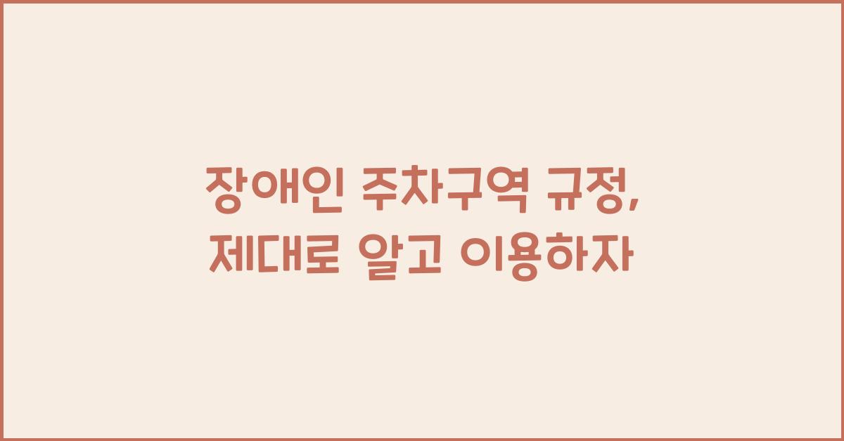 장애인 주차구역 규정
