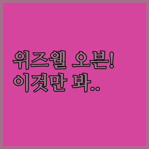 나에게 맞는 위즈웰 오븐 고르는 법 ..