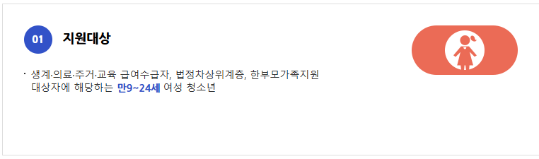 생리용품 바우처 지원대상