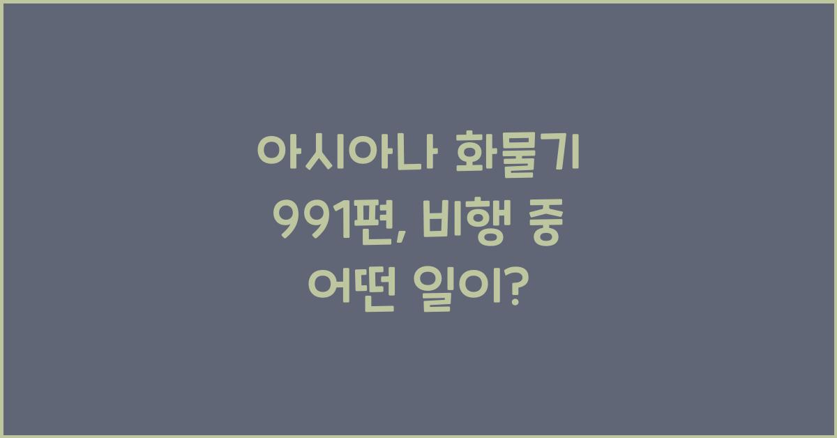 아시아나 화물기 991편