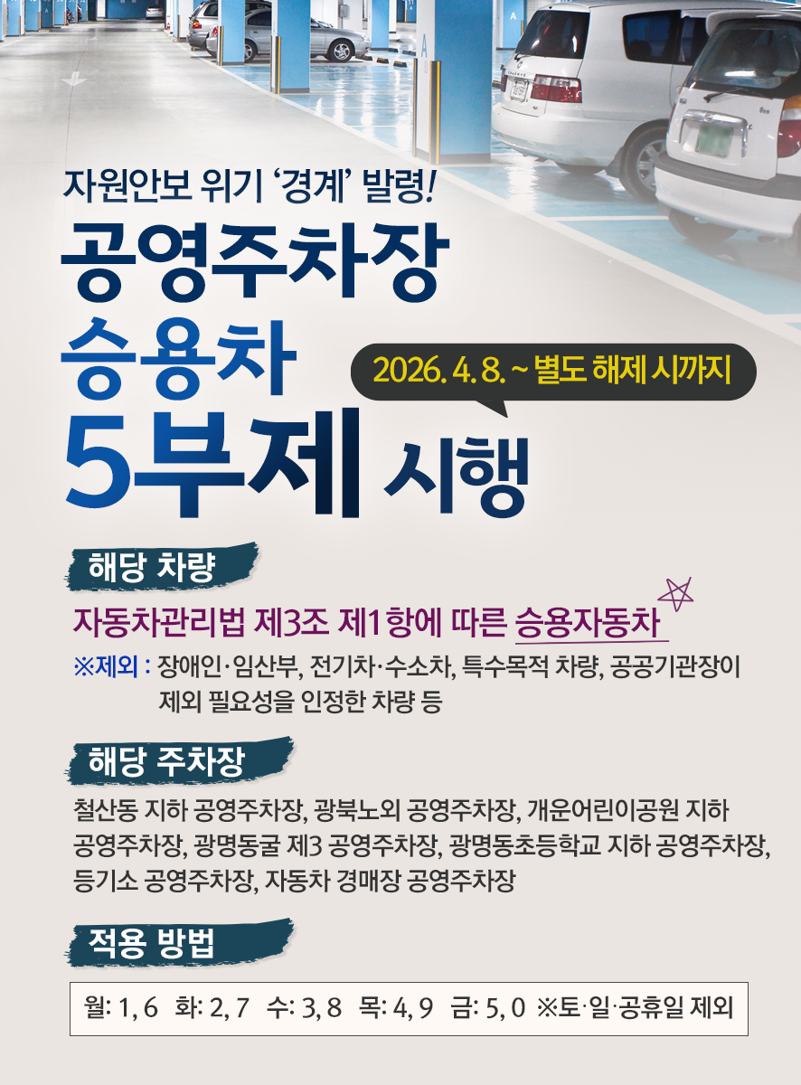 공영주차장 5부제 입차 제한 : 예외 차량 총정리