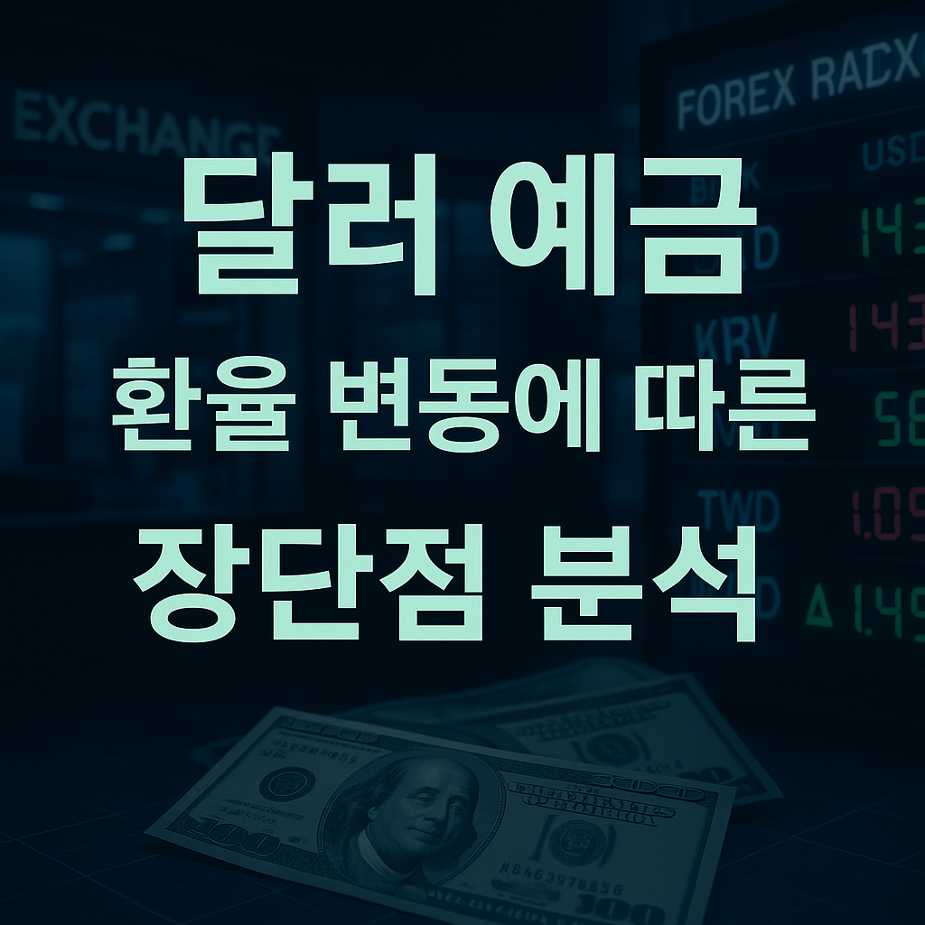 달러 예금, 환율 변동에 따른 장단점 분석