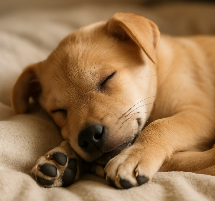 강아지 잠자는 이미지