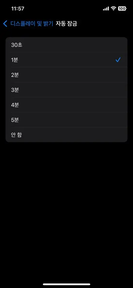 화면 밝기&middot;자동 잠금