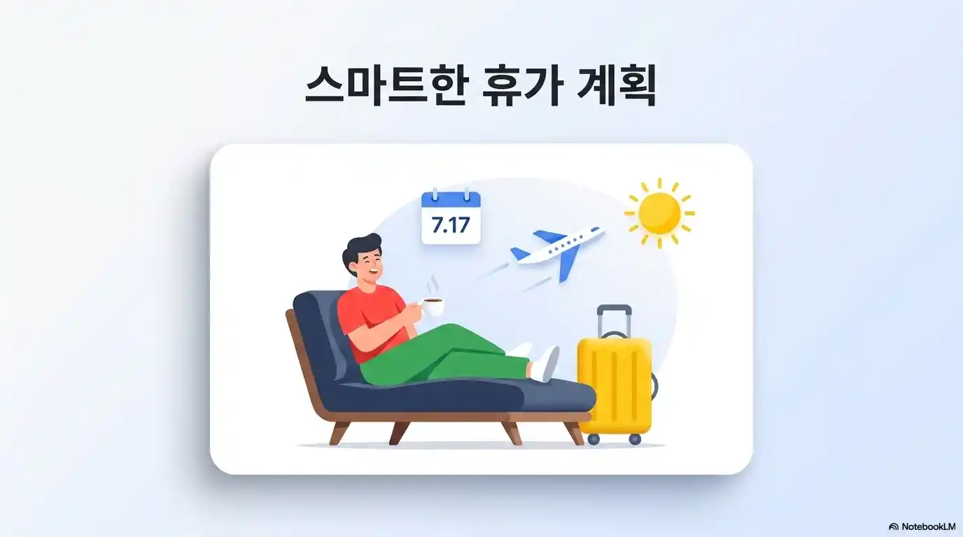 제헌절 공휴일을 활용한 휴가 및 여행 계획을 소개하는 일러스트