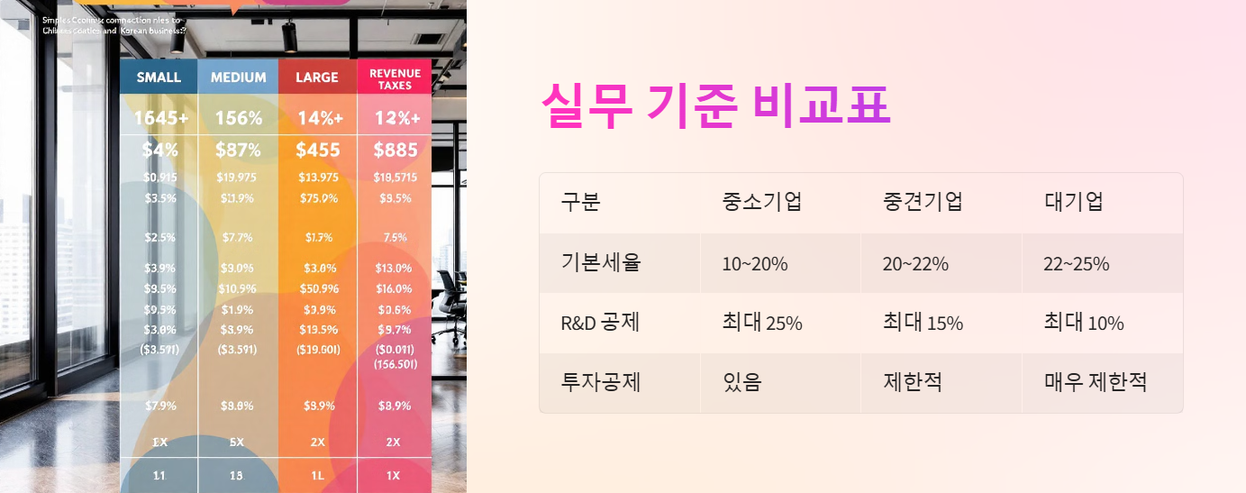 실무 기준 비교표