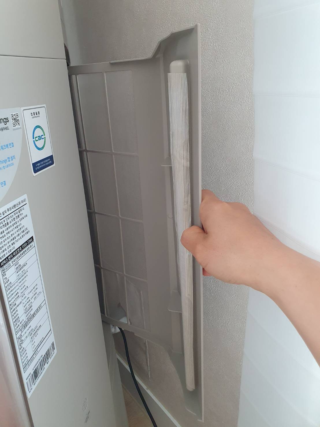 삼성 무풍 갤러리 에어컨 극세필터 사진