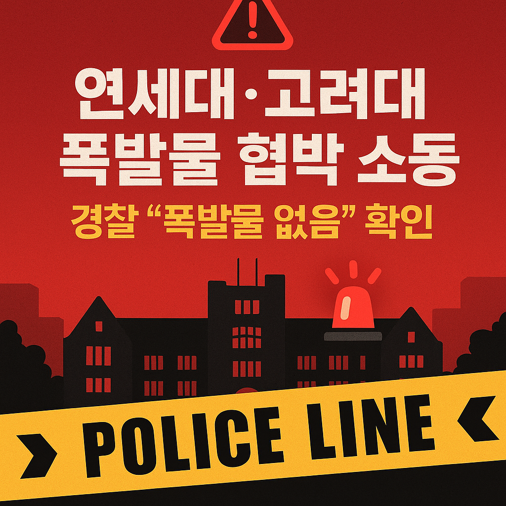 &ldquo;연세대&middot;고려대에 폭발물 협박 메일, 경찰 수색 결과 폭발물 없음 확인, 동일범 수사 착수&rdquo;