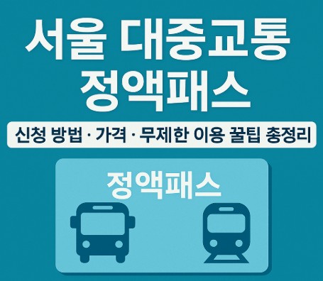 서울 대중교통 정액패스 신청 방법 · 가격 · 무제한 이용 꿀팁 사진
