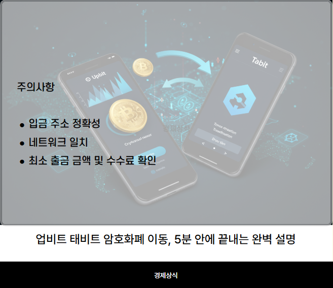 업비트 태비트 암호화폐 이동, 5분 안에 끝내는 완벽 설명 (2025 최신)