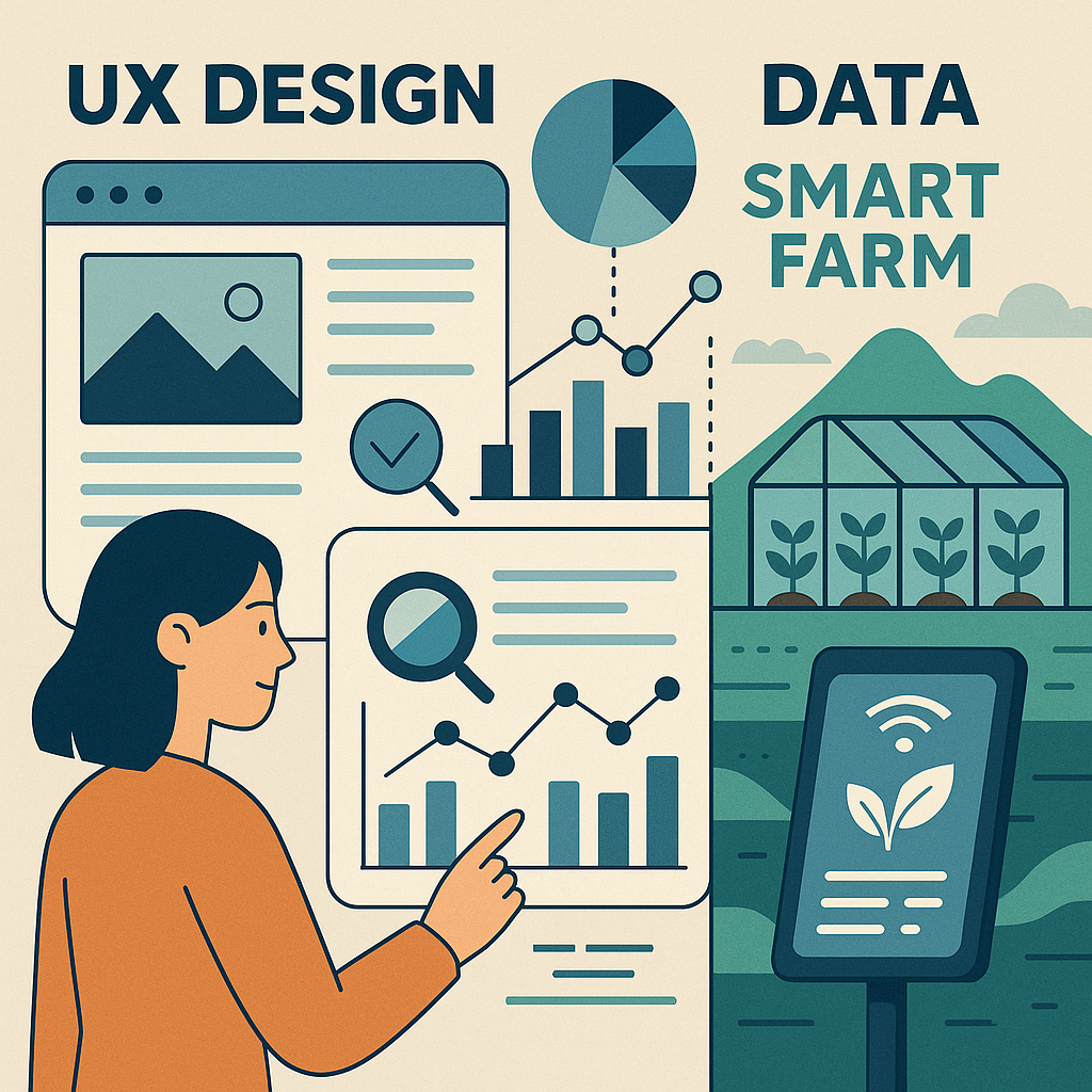 UX디자인, 데이터, 스마트팜 관련 이미지