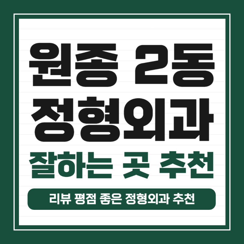 오정구 원종2동 정형외과 유명하고 잘하는 곳 추천 TOP 5