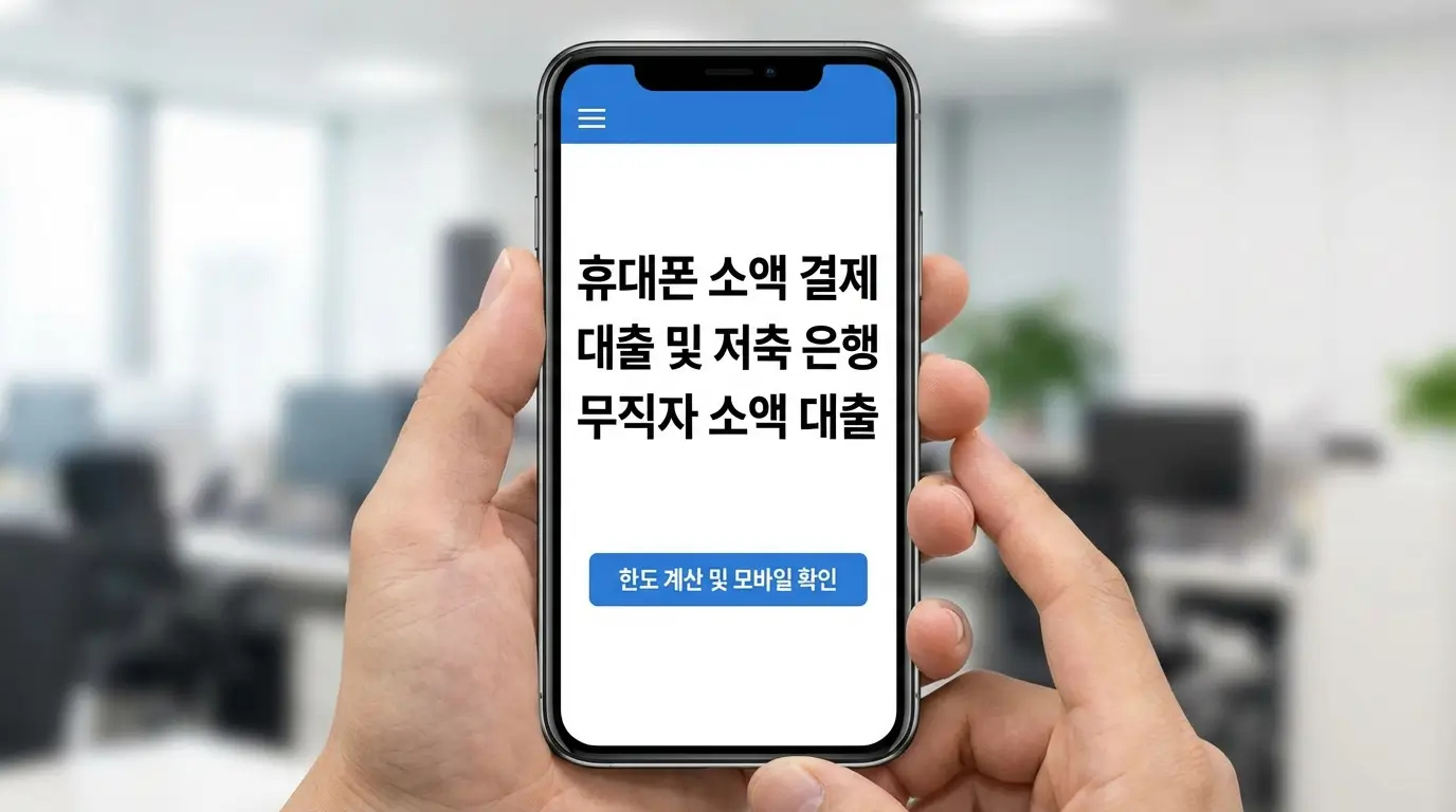 휴대폰 소액 결제 대출 및 저축 은행 무직자 소액 대출 한도 계산 모바일 확인