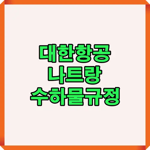대한항공 나트랑 노선의 위탁·기내·액체 수하물 규정을 보여주는 인포그래픽