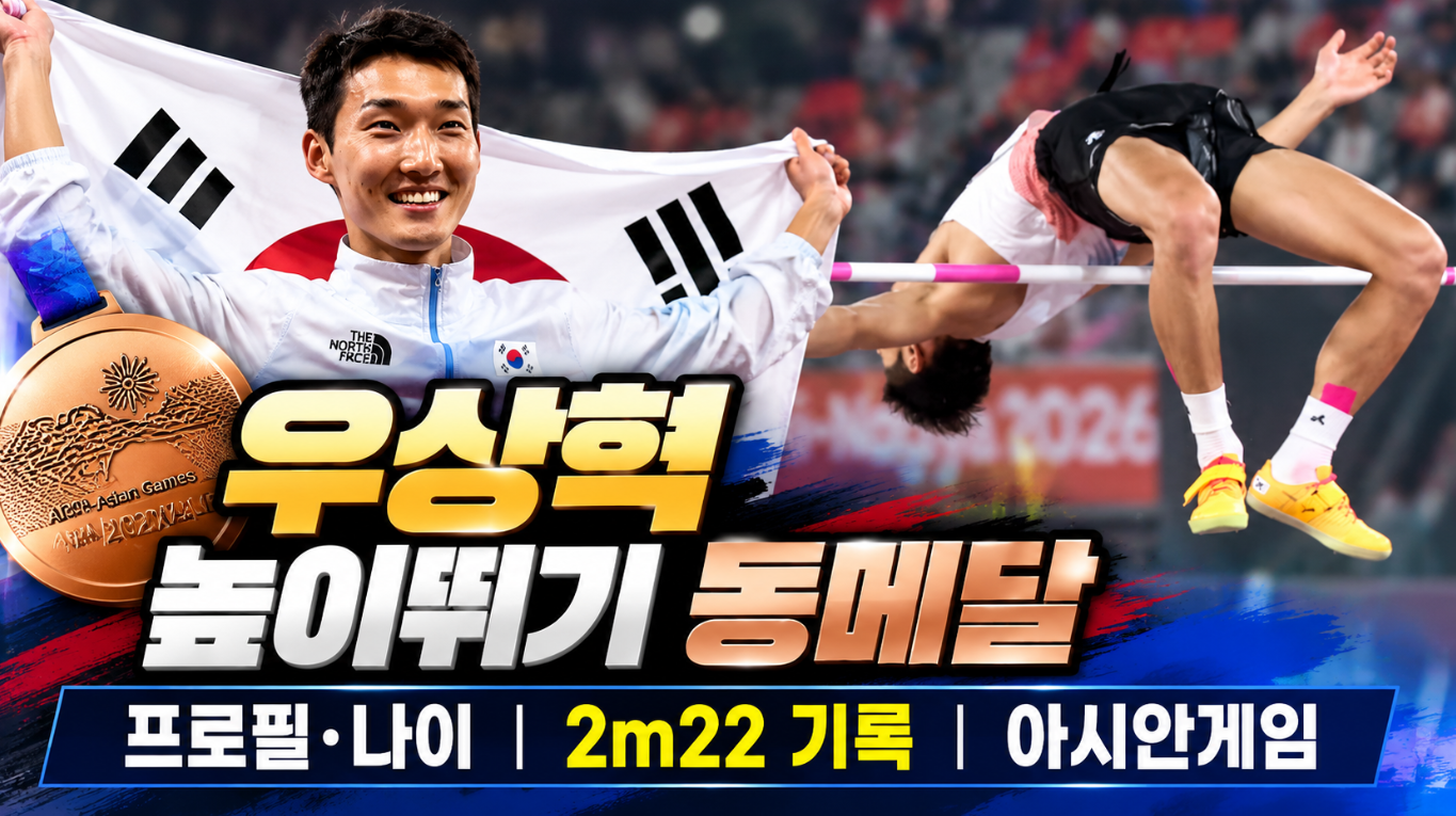 우상혁 높이뛰기 동메달｜프로필 나이&middot;2m22 기록&middot;아시안게임