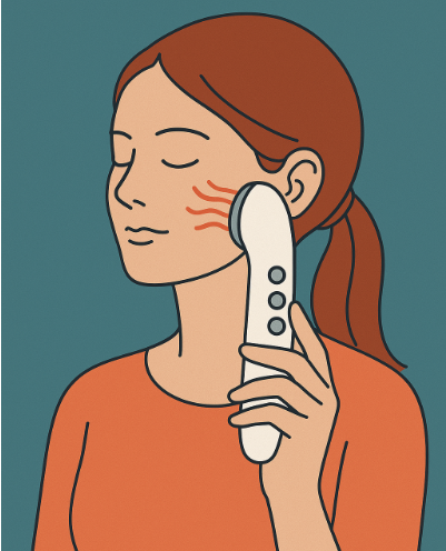 고주파 디바이스를 사용하고 있는 모습